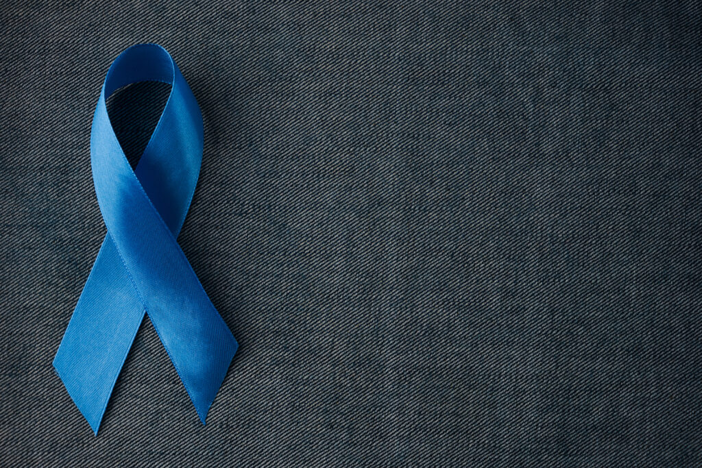 Prostate cancer awareness blue ribbon. Men healthcare concept