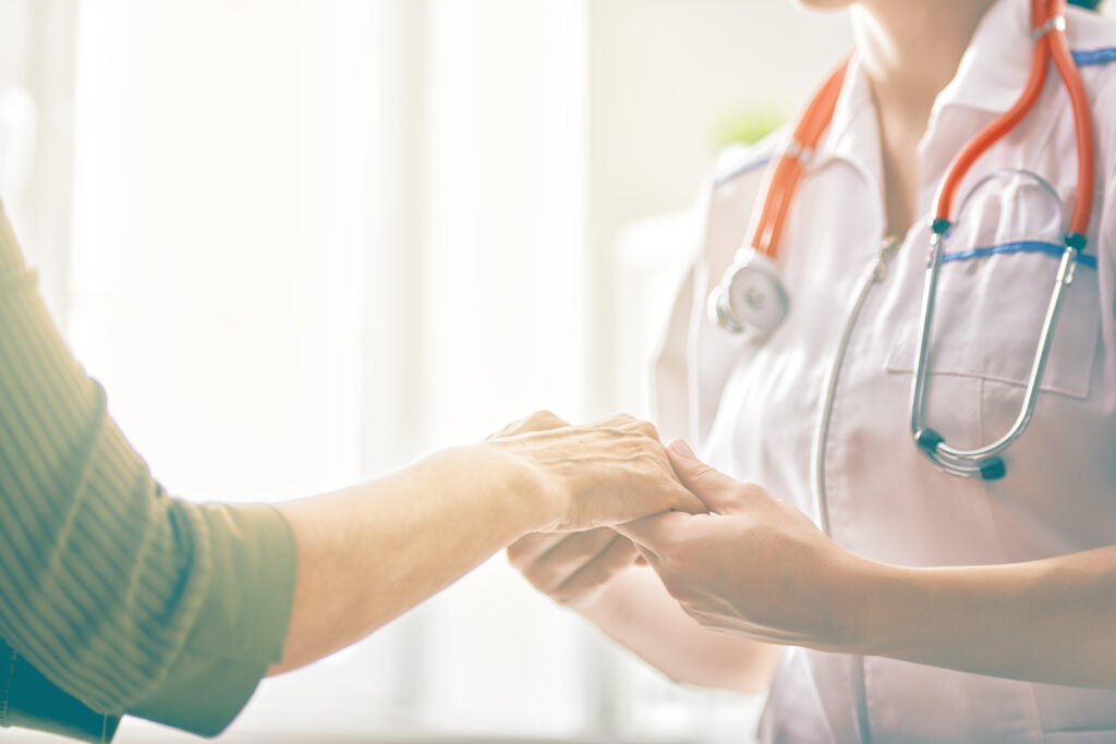 Female patient listening to doctor